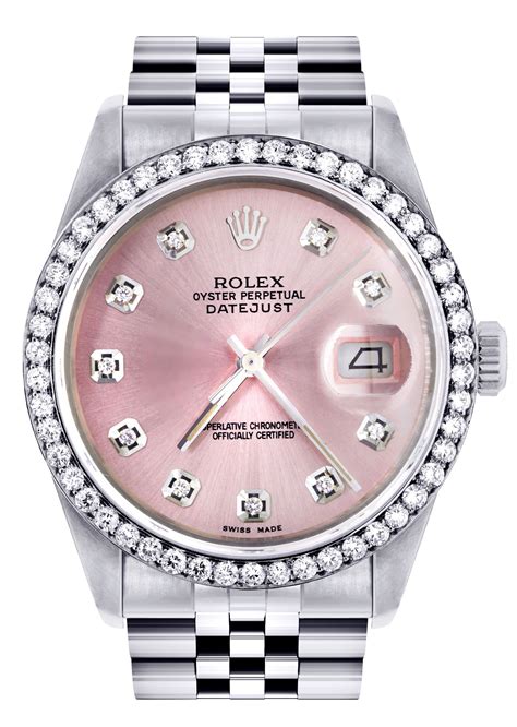 ladies pink face rolex watches